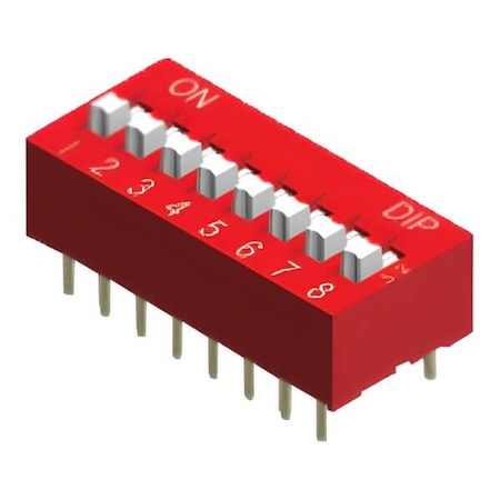 Apem Inc Slide Dip Switch, 9 Switches, Spst, Latched, 0.025A, 24Vdc, Solder Terminal, Through Hole-Straight NDS09V